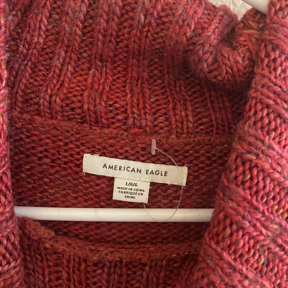 Red Knitted American Eagle Long Sweater - Picture 2 of 2